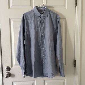 CALIBRATE Blue Black White Plaid Long Sleeve Dress Casual Shirts Men’s XL